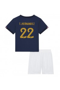Frankrijk Theo Hernandez #22 Babytruitje Thuis tenue Kind WK 2022 Korte Mouw (+ Korte broeken)